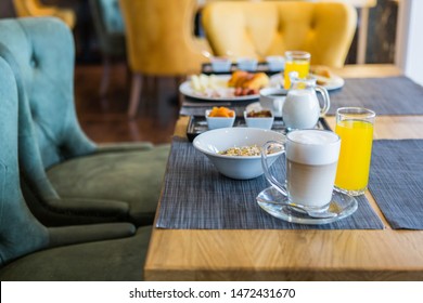 Breakfast Served In Hotel Cafe Restaurant 