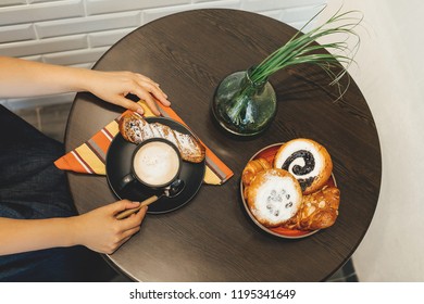 breakfast table with coffee
