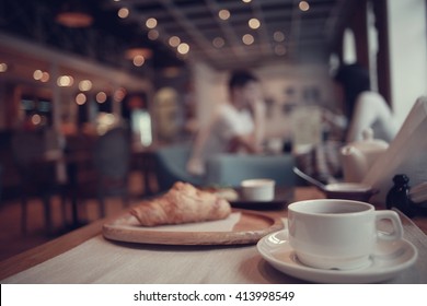 Breakfast tea in a cafe - Shutterstock ID 413998549