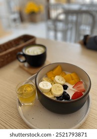 Breakfast time, coffee, cup of coffee