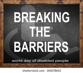 Breaking The Barriers Written On Blackboard