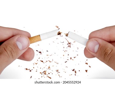 Breaking A Cigarette In Half