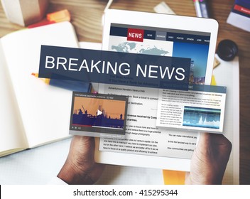 Breaking News Media Announcement Social Concept Stock Photo 415295344 ...