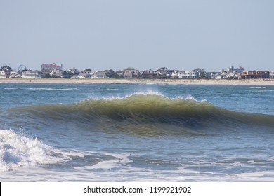 Breaking wave in the Harbor near Longport, Atlantic County, New Jersey