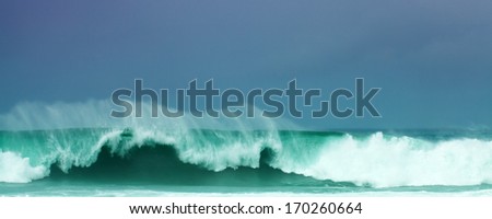Similar – Image, Stock Photo Huge surf waves in fine weather