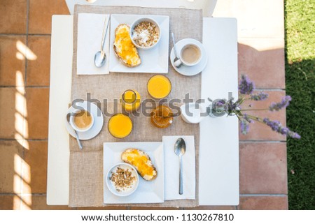 Breaksfast in a table