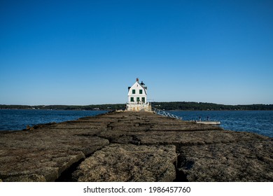 The Breakwater In Rockland, Maine