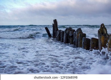 Breakwaters At The Beach At West Jutland