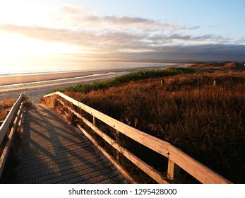 Bream Bay At Sunrise Ruakaka Beach North Island New Zealand