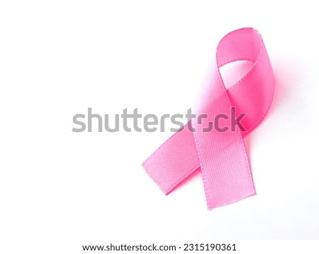 breast cancer awareness pink ribbon isolated on white