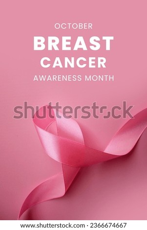 Breast cancer pink october ribbon awareness. Pink Ribbon. October is Cancer Awareness Month. Stockfoto © 