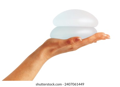 Breast implant isolated with clipping path. Breast augmentation.