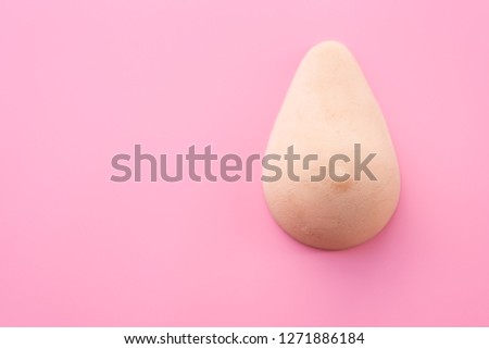 Breast model on pink background.Health education for breast self exam (BSE).Breast cancer awareness and self check, healthy lifestyle concept.