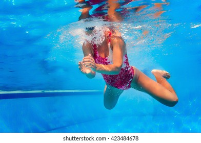 Breaststroke Swimming, Underwater View