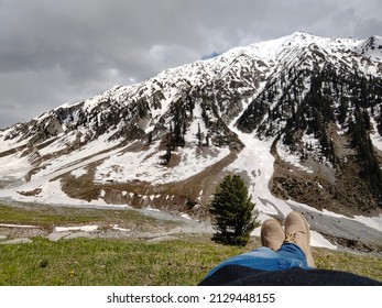 Breath Taking View Of Snow Mountains