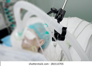 Breathing Circuit Of Patient On The Ventilator In ICU