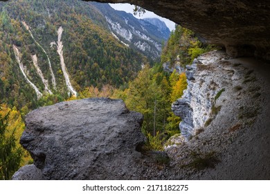 The Breathtaking Alpine Trail Trough Valley Of Vrata In Slovene Julian Alps Leading To The Pericnik Falls