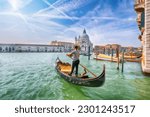 Breathtaking morning cityscape of Venice with famous Canal Grande and Basilica di Santa Maria della Salute church. Location: Venice, Veneto region, Italy, Europe