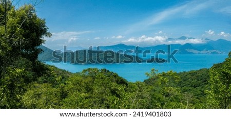 Breathtaking rainforest and coastal scenery from the hiking trails of the resort island of Ilha Grande, Rio de Janeiro state, Brazil