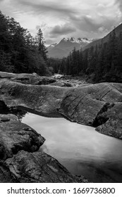 Breathtaking River And Landscape On The Road To Tofino In British Columbia