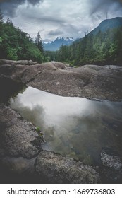 Breathtaking River And Landscape On The Road To Tofino In British Columbia