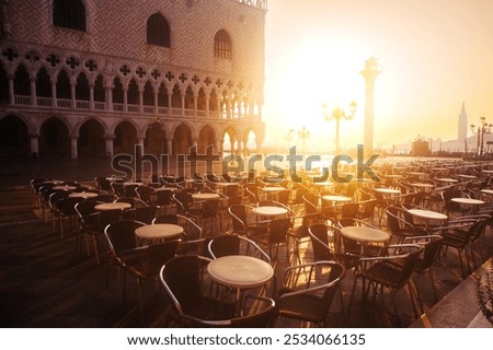 Similar – Image, Stock Photo Morning atmosphere in Venice near the “Punta della Dogana”