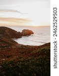 Breathtaking sunset at Rodeo Beach taken from the top of the Marin Headlands in the Bay Area. 