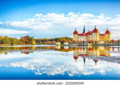 Breathtaking view of Moritzburg Castle near Dresden. Popular tourist destination. Location: Moritzburg, state of Saxony, Germany, Europe - Powered by Shutterstock