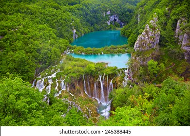 Breathtaking view in the Plitvice Lakes National Park .Croatia  - Shutterstock ID 245388445