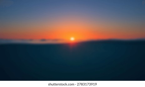 A breathtaking view of a sunset over the ocean. The sky is filled with vibrant colors, and the clouds add texture. The sun is setting on the horizon.