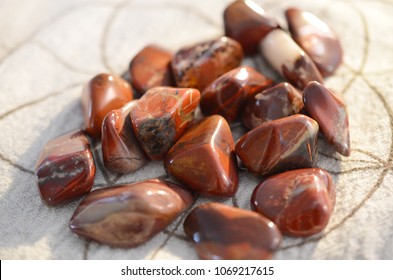 Brecciated Jasper. Tumbled Jasper With Hematite. Great Healing Crystal For Grounding, Mental Clarity, Red Crystal.