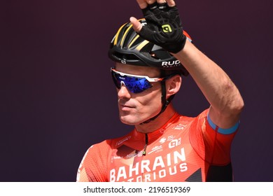 Breda, Netherlands - 08212022: Luis León Sanchez From Bahrain - Victorious Cycling Team