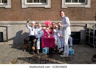 BREDA, THE NETHERLANDS - 26 FEB: Dutch people are allowed to celebrate the annual Carnival again after previous COVID-restrictions on 26 February, 2022 in Breda, The Netherlands. 