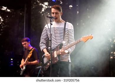 BREDA, THE NETHERLANDS - SEPTEMBER 20, 2015 - Ben Stratford And Joe Miller Of As Elephants Are Perform Live On Stage At Breda Barst Festival