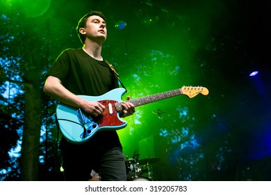 BREDA, THE NETHERLANDS - SEPTEMBER 20, 2015 - Joe Miller Of As ELephants Are Performs Live On Stage At Breda Barst Festival