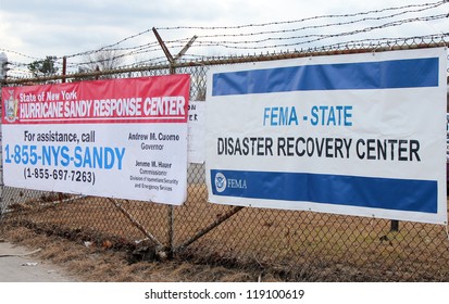 BREEZY POINT, NY - NOVEMBER 15:  New York State Hurricane Sandy Response Center And FEMA  Disaster Recovery Center   In The Aftermath Of Hurricane Sandy On November 15, 2012 In Breezy Point, NY