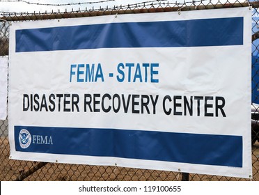 BREEZY POINT, NY - NOVEMBER 15: FEMA Opens Disaster Recovery Center  In Devastated Area In The Aftermath Of Hurricane Sandy On November 15, 2012 In Breezy Point, NY