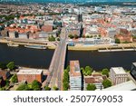 Bremen old town aerial panoramic view in Germany