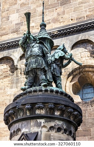 Bremen sculptural monument. Trumpeters. Germany