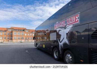 Bremerhaven, Germany - Mar 6th 2022: A Double Decker Bus Of A Professional Hockey Team Parked In Bremerhaven, Germany.