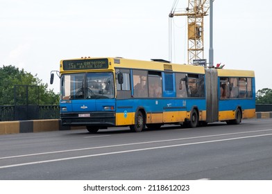 Brest, Belarus - July 18, 2014: Low Floor City Bus MAZ-105.041 At Lenin Street