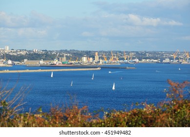 Brest City And It's Harbor, France