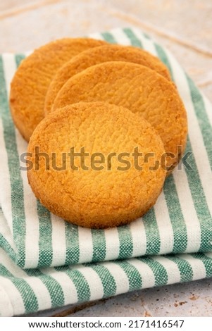 Breton palet biscuit on a tea towel