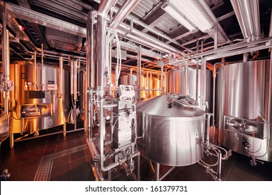 Brewing equipment at microbrewery