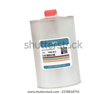 BrF5 - Bromine Pentafluoride. Chemical in a metal container