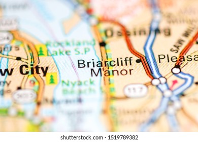 Briarcliff Manor. New York. USA On A Geography Map