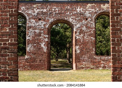 Brick Archway On An Abandoned Building