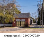 Brick building holding the Greenville 1927 Flood Museum in the small town of Greenville in Mississippi