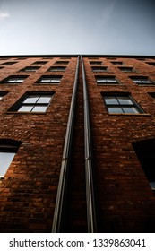 brick building looking up
