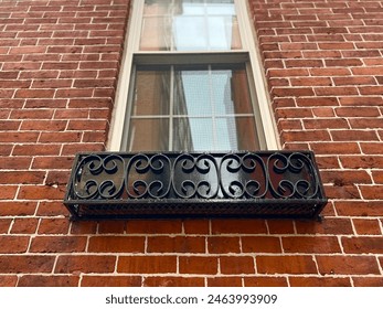 Brick Building Window Frame With Metalwork - Powered by Shutterstock